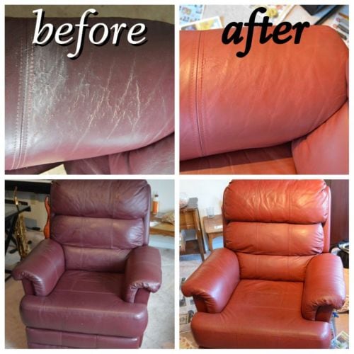 Click to view full screen collage-lazboy-recliner-before-after-leather-restoration