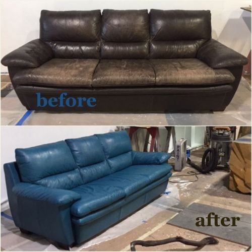 Click to view full screen Turquoise Vinyl & Leather Finish photo review